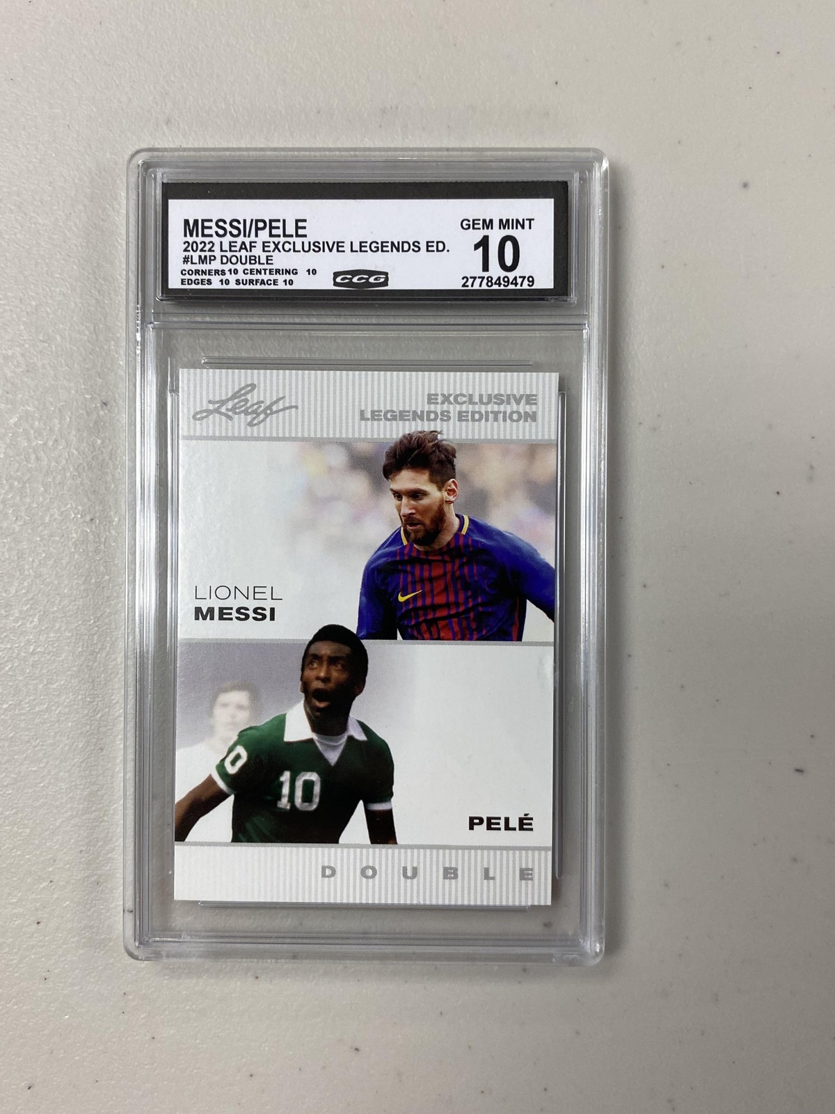 Lionel Messi Pele 2022 Leaf Dual CCG 10 Rookie