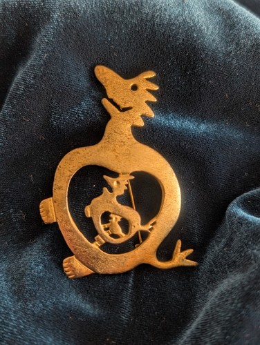 Vintage Tanya Creations TC Playful Bird within Bird Pin