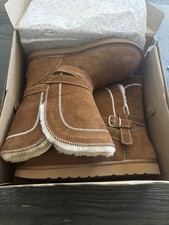 LAMO Vanessa Brown Suede Faux Fur Lined Mid-C...
