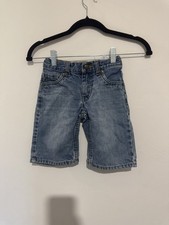 Levis Denim Shorts Kids 5 Blue 505 Regular Fit Adjustable Waist Light Wash