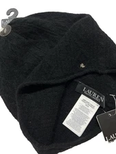 Ralph Lauren Women's Mini Cable Knit Slouchy Hat Wool Bland Black $78