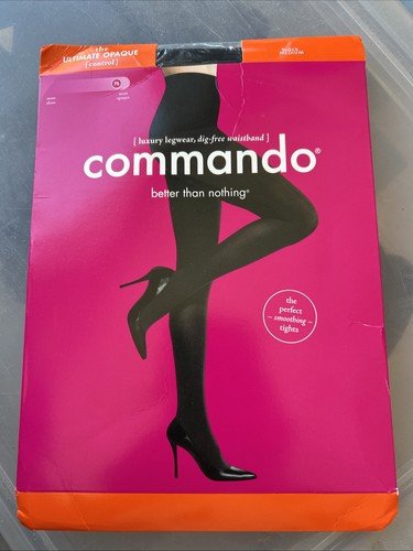 Commando Women's Black Ultimate Opaque Control Top Tights Size M