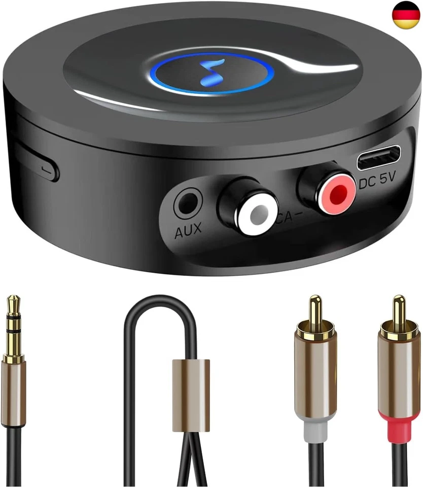 BLACKHORSE Bluetooth 5.2 Empfänger für Stereoanlage, AUX Bluetooth Adapter Klinke 3.5, L