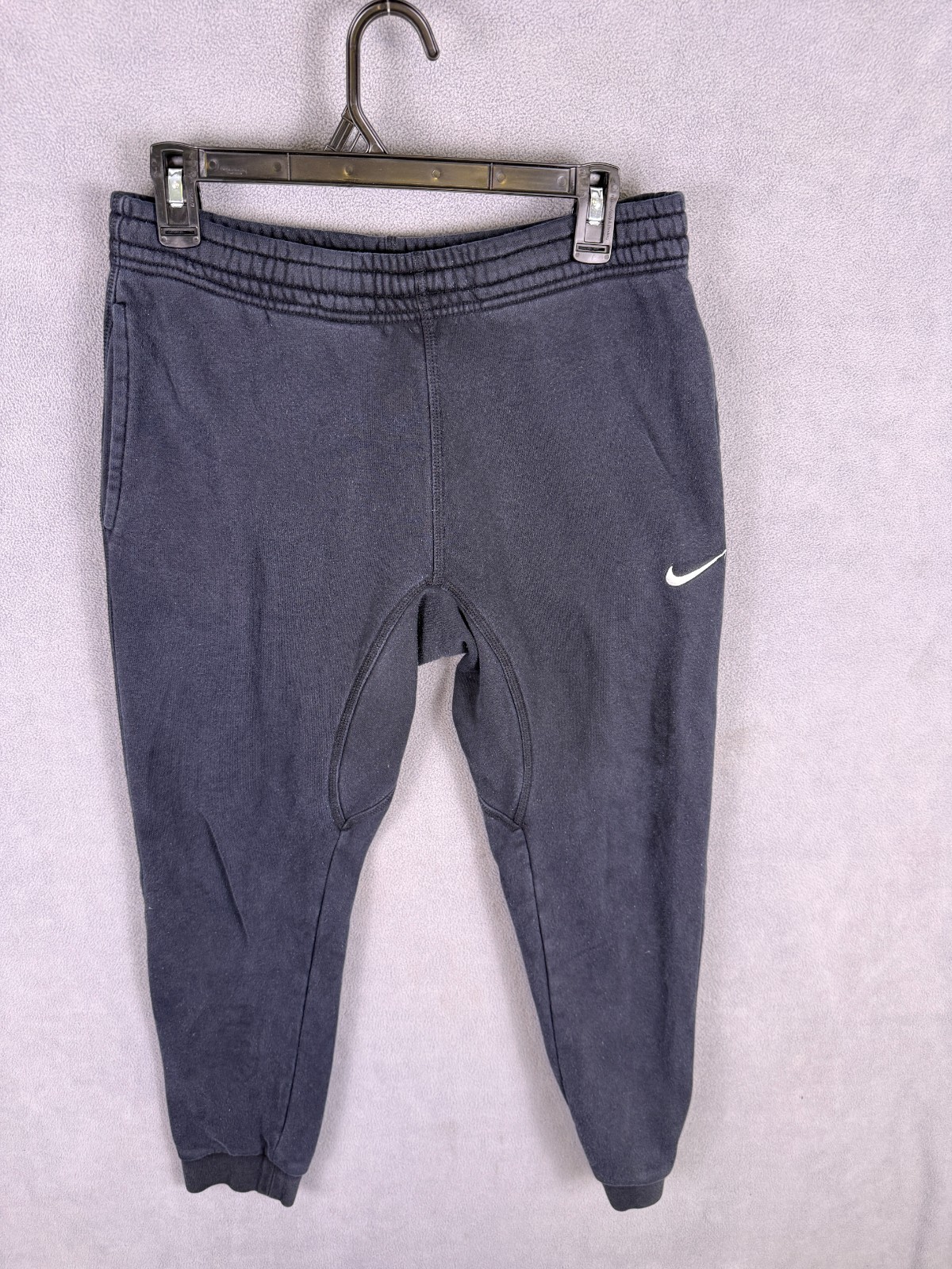 Nike Mens Joggers Pants S Black Standard Taper Leg Fleece Athletic 826431-010