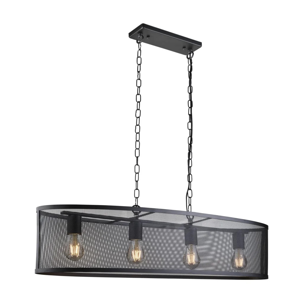 Ceiling Light Black Fishnet 4 Matt Searchlight 2484-4BK