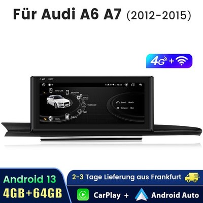 4+64G 12.3'' Android 13 Autoradio GPS Navi Carplay Für AUDI A6 C7 A7 C7 2012-2015