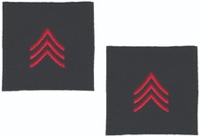 2 piezas Parches Rango Sargento Rojo Negro 2" Gancho Trasero Militar Chevrons Insignia