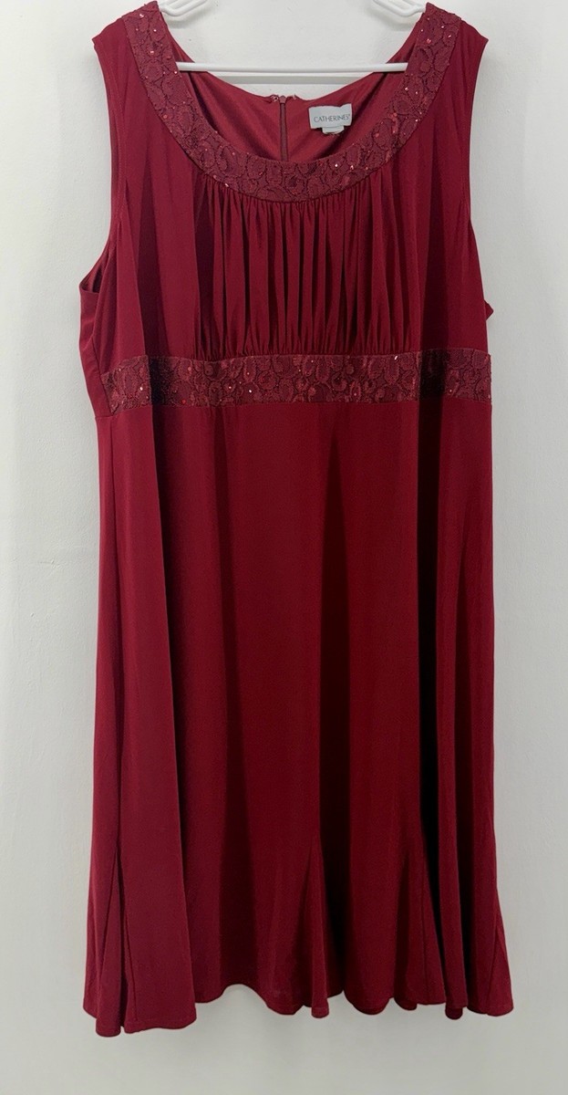 Catherines Womens Red Sleeveless Sequin Formal Gown Dress Plus Size 3X /4X  | eBay