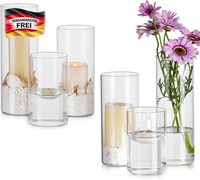 Windlicht Glas Set 10 15 20Cm Hoch, KerzengläSer FüR Tischdeko Hochzeit Event