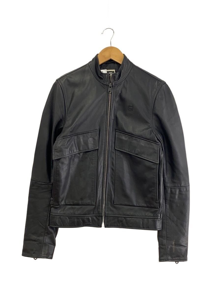 G-Star Raw Lockstart Leather Jkt/Single Rider Jacket/S/Cowhide/Blk 3567