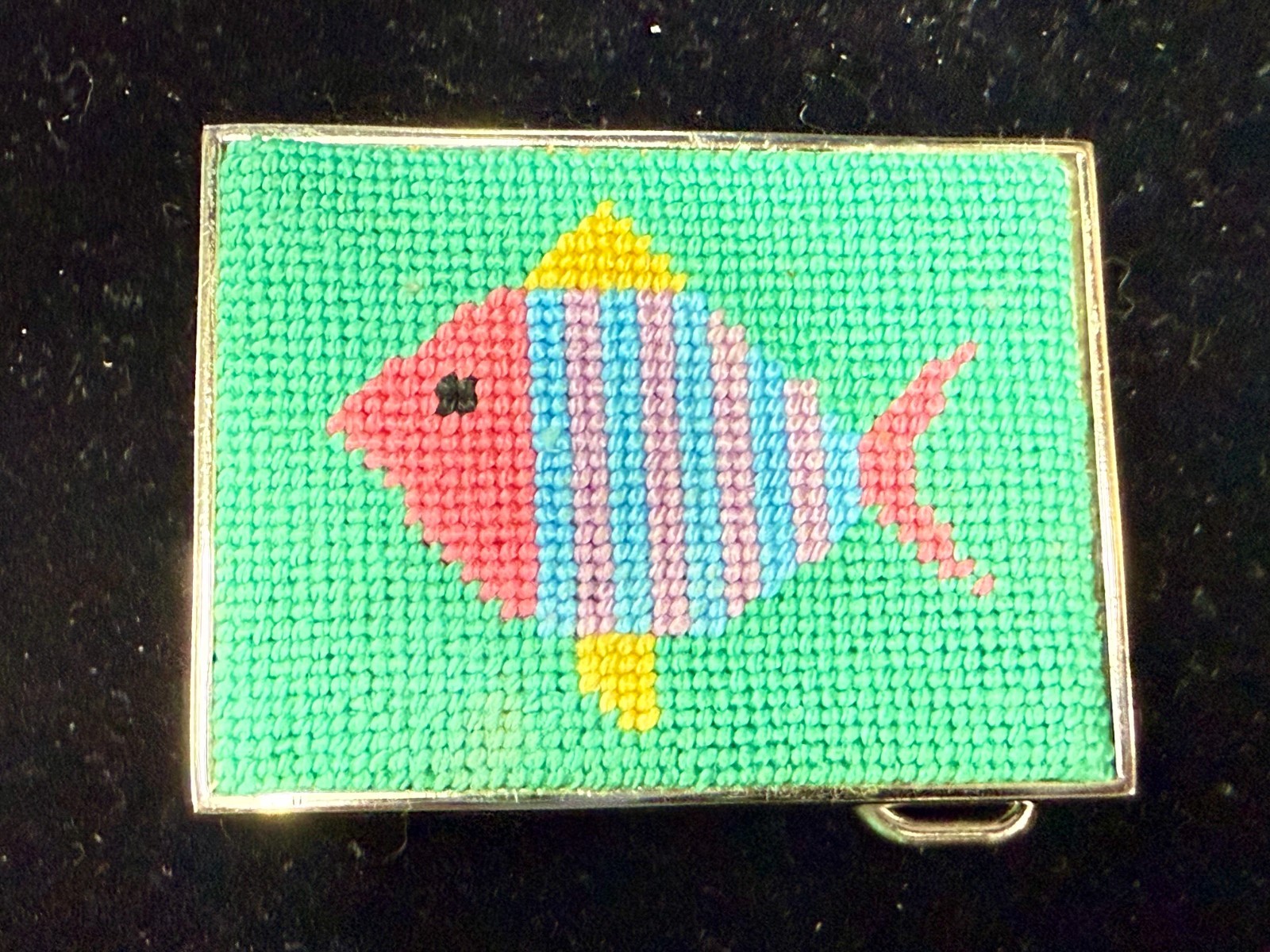 Goldfish Geometric Pattern Multi-Color Needlepoin… - image 13