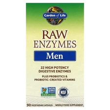Garden of Life RAW Enzymes Men 90 Veggie Caps Dairy-Free, Gluten-Free, No