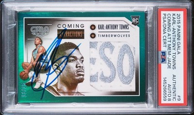 2015 Gala Karl Anthony Towns Coming Attractions Patch Green /15 PSA 8 Auto RPA