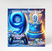 Personalised 9th Birthday card for Gamer Son Grandson Nephew Brother