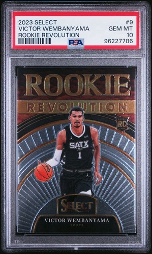 Victor Wembanyama 2023-24 Panini Select Rookie Revolution #9 Spurs Wemby PSA 10