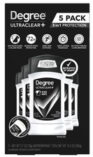 Degree Men Ultra Clear Antiperspirant Deodorant, Black  White, 2.7 oz, 5-pack