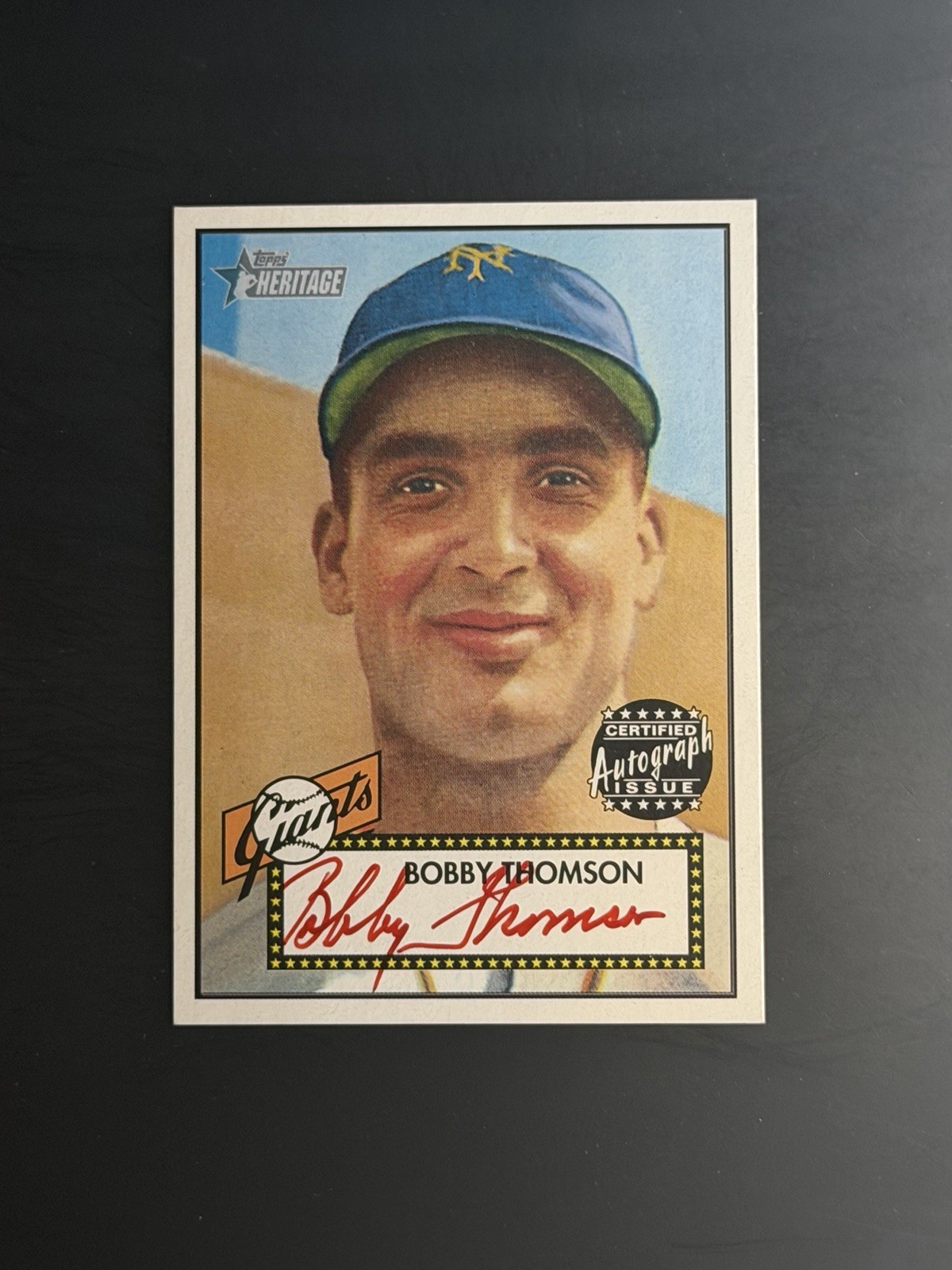 2001 Topps Heritage Bobby Thomson Real One Auto Red Ink /52