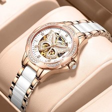 leather/Chain Women’s  Automatic Watch | Simple Pagani Design Ladies Timepiece