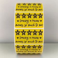 2" Please Leave A Review Sticker,Thank You Sticker,Small Shop Sticker Label