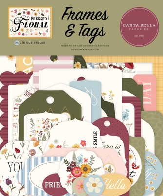 Carta Bella Cardstock Ephemera - Rahmen & Etiketten, gepresste Blumen - 5A0033YT-1H5M2