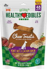 Nylabone Healthy Edibles Roast Beef Chicken Dog Chews 48Ct