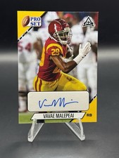 Vavae Malepeai 2021 Leaf Pro Set Gold Rookie Auto Autograph USC Trojans PS-VM1