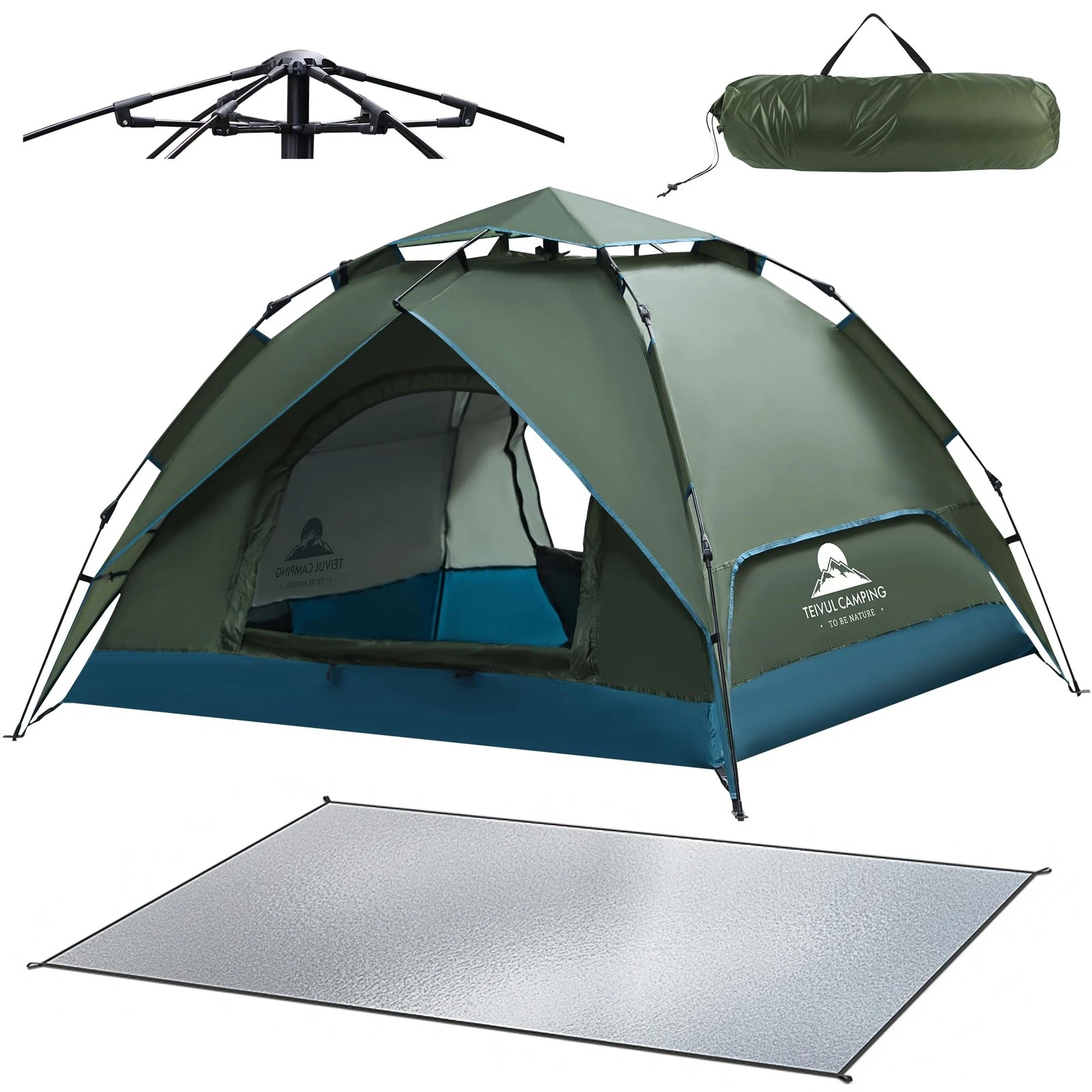 Camping Tent Automatic 3 Man Person Instant Pop Up Ultralight Dome Tent 4 UK
