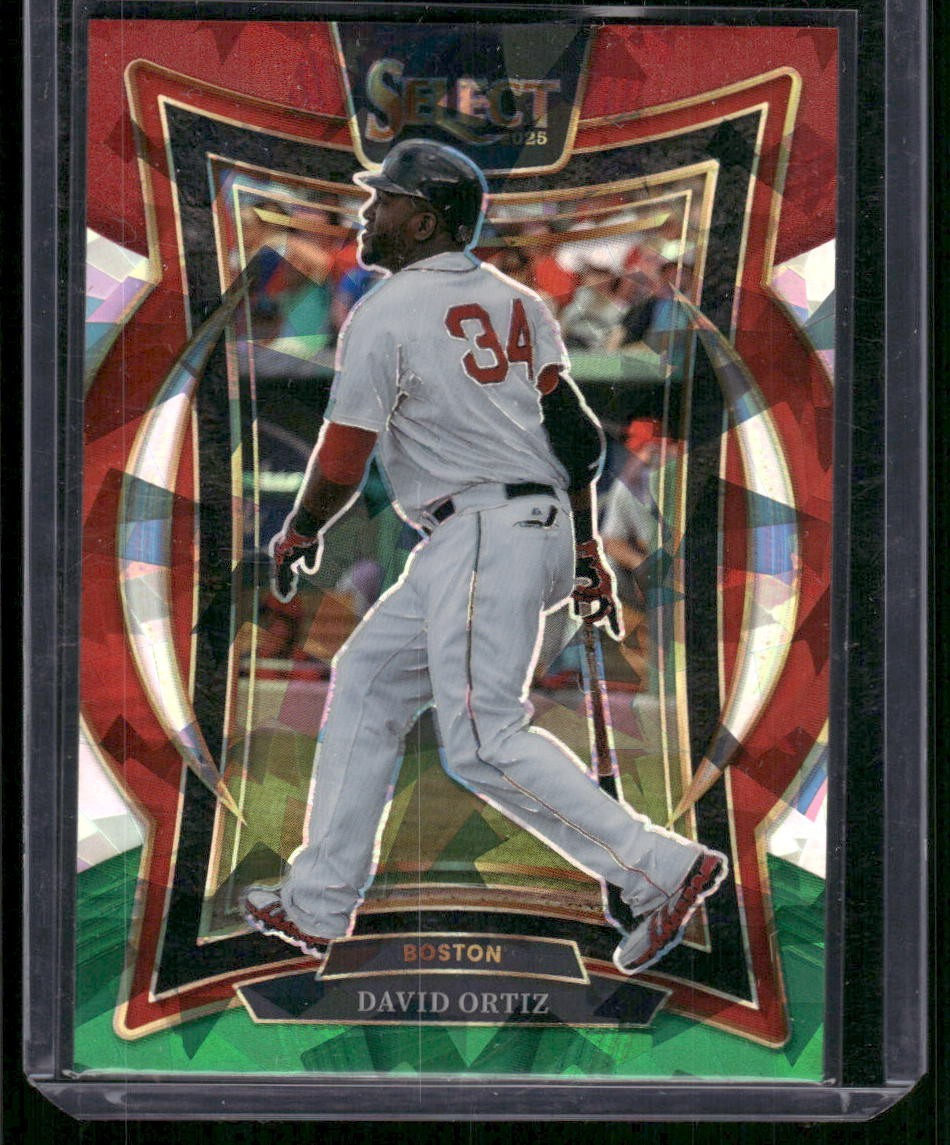 2025 Panini Select - Concourse David Ortiz #96 Red & Green Ice Prizm