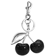 Cherry Keychain  Bag Charm - Cute Cherry Accessories for Women - Gift Black