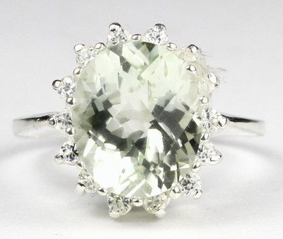 Green Amethyst (Prasiolite), 925 Sterling Silver Ladies Ring, SR283-Handmade