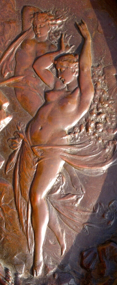 Antique c1883 Elkington & Co Greek Mythological Prometheus Wall Plaque 14.25" - Image 4 of 4