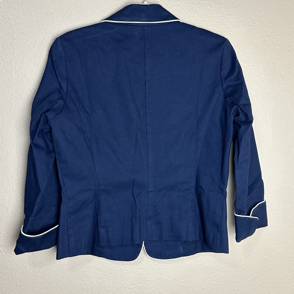 Isaac Mizrahi Target Navy Blue Cotton Blazer Woman Size Medium Nautical  Jacket