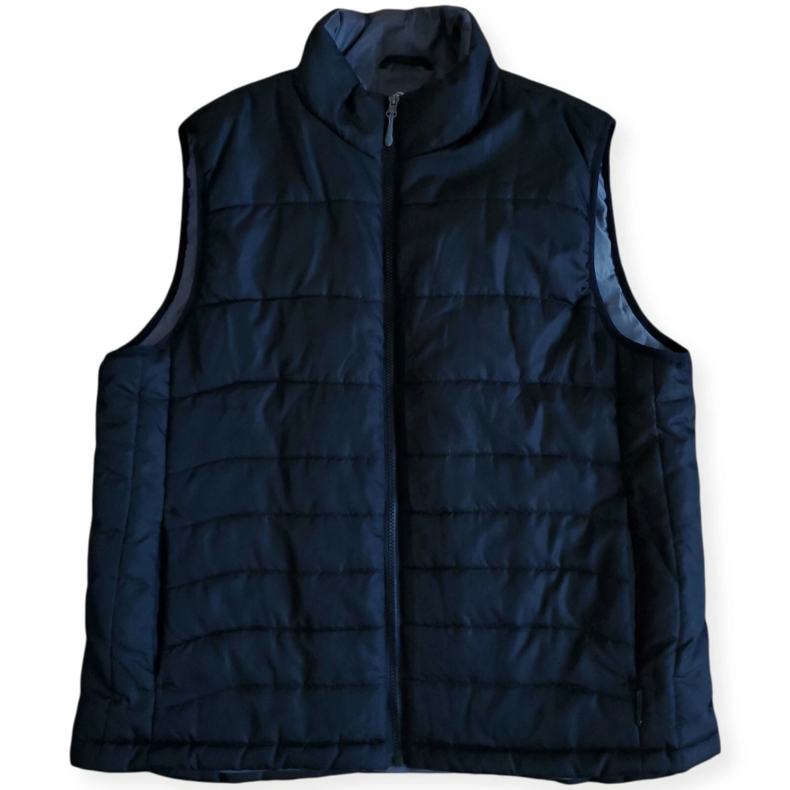 Pacific Trail Puffer Down Vest Jacket Mens L Full Zip Black Sleeveless Winter