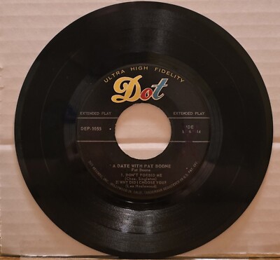 Pat Boone   A Date With Pat Boone - 1957 45 rpm 7'' EP Vinyl Record DEP-1055