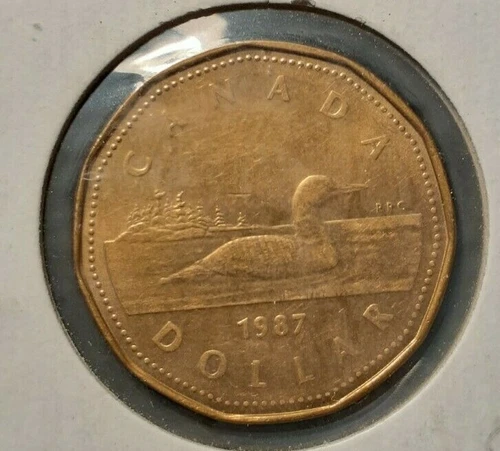 1987  ONE DOLLAR CANADA   KM 157