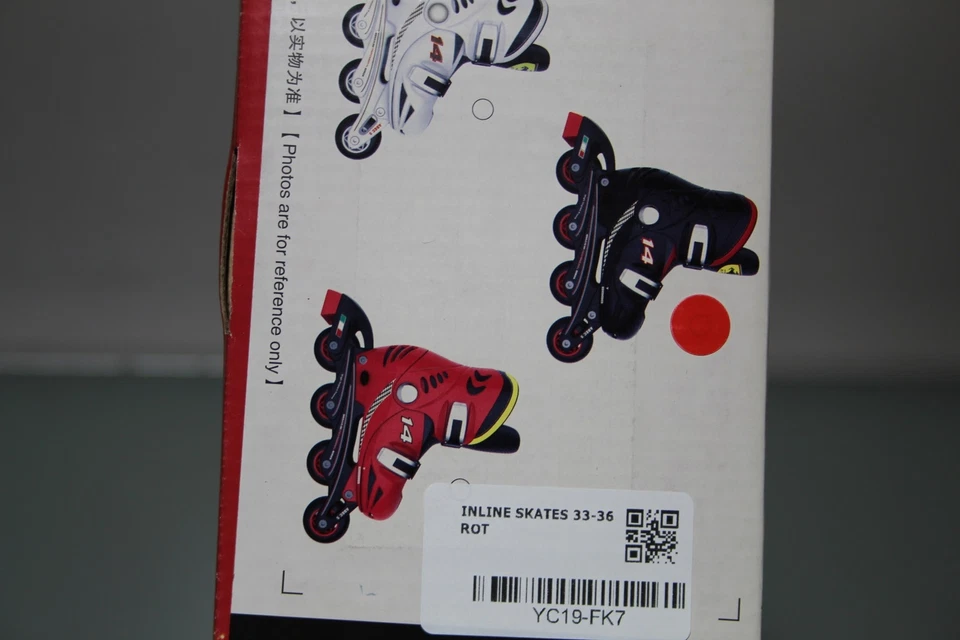 Mesuca Inline Skates für Erwachsene und Kinder Ferrari Skates 33-36 Schwarz - Bild 3 von 4