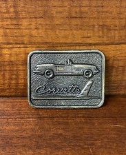 Chevrolet Corvette C1 Brass Belt Buckle 3  X 2.75  Vintage Belt Buckle