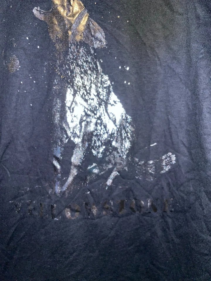 Camisa vintage Jerzees Yellowstone Wolf Coyote Full Moon Howl 1988 negra plateada 8 Foto 3 de 4