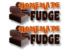 2 HOMEMADE FUDGE 9" Decals Bakery Concession Cream Candy Store Menu Sign Sticker