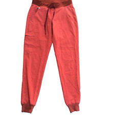 Figs Zamora Joggers Scrub Pants Women's Size XS Orange Six Pockets