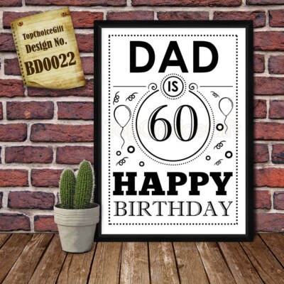 PERSONALISED 60th birthday wishes Card for DAD