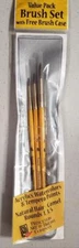 Princeton Art & Brush 3 Piece Natural Hair Camel Rounds Paint Brush Set and Case