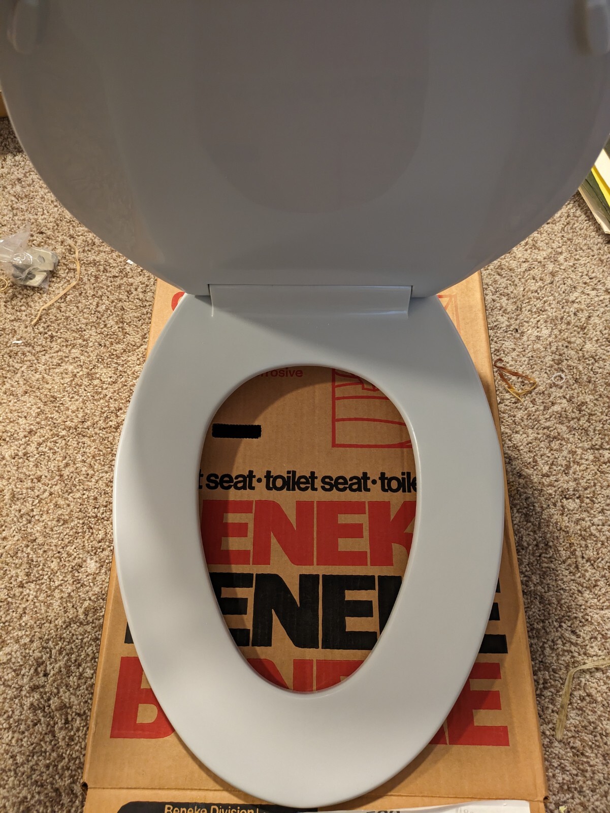 Vintage Beneke Silver Platinum Elongated Toilet Seat New In Box NOS