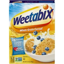 Weetabix Whole Grain Cereal 14 Ounce High Fiber Crispy Biscuits Non GMO
