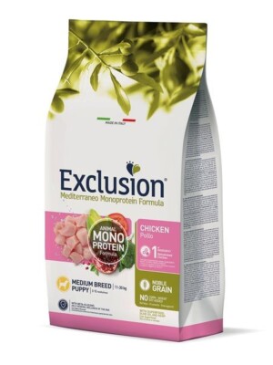 Exclusion Mediterraneo Noble Grain Puppy Huhn Medium Breed 12 kg