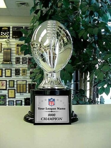 FANTASY FOOTBALL TROPHY SILVER HEAVY RESIN FREE ENGRAVING QUALITY AWARD NB8 @