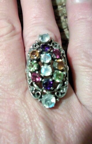 Beautiful Nicky Butler Sterling Gemstone Ring Size