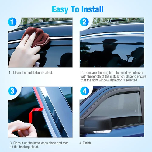 Paraseras de ventana protector de lluvia para Honda Accord 2003-2007 4 puertas sedán deflector - Imagen 13 de 20