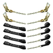 8 Point Tie Down System Wchain End For Rollback Tow Truck 2 X 14 Towing Strap
