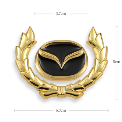 2x Gold Black MAZDA Fender Emblem for Mazda 3 6 9 CX-5 MX-5 CX-7